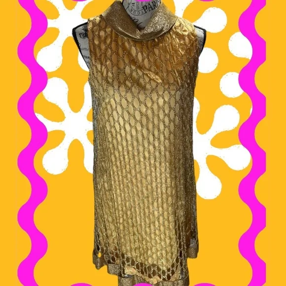 60s Mod Party Dress | Color: Gold | Size: M | Bluegrasspickin's Closet 60s Mod Party Dress | Color: Gold | Size: M | Bluegrasspickin's Closet